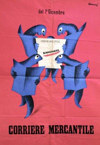 manifesto che pubblicizza il Corriere Mercantile
