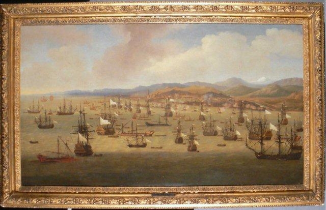 Veduta di genova durante il bombardamento francese del 1684 di Jan Karel Donatus