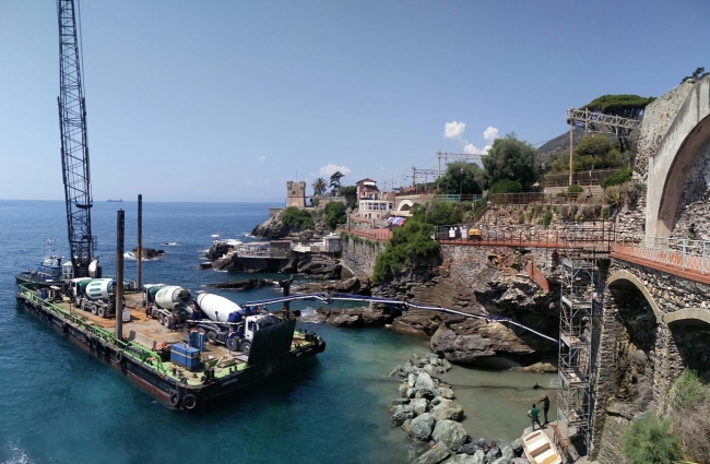 Lavori alla passeggiata di Nervi