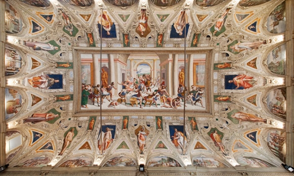 affresco del soffitto di un salone di Palazzo della Meridiana