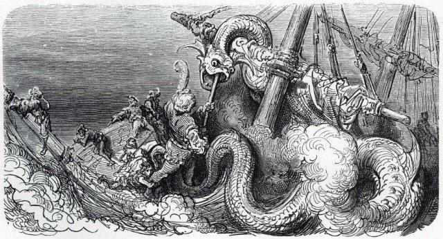 Gargantua lotta contro il serpente di mare