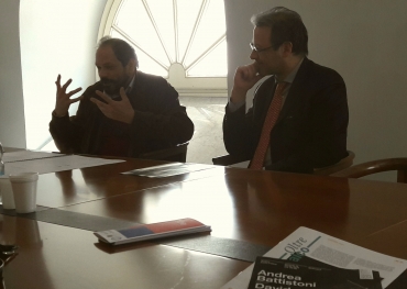 Marco Lombardi e Giuseppe Acquaviva durante la presentazione alla stampa