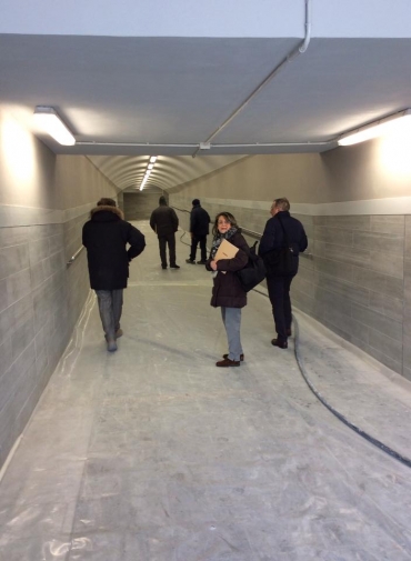 Assessore Dagnino durante il sopralluogo al tunnel di Principe