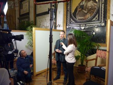 Marco Doria in sala stampa, foto gianfranco sansalone
