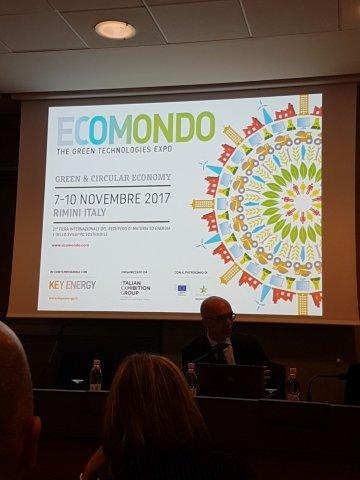 L'assessore Matteo Campora alla fiera  Ecomondo di Rimini