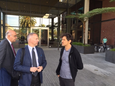 Il sindaco Doria con il regista della Pixar Enrico Casarosa