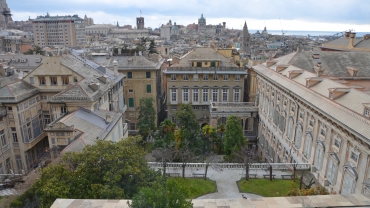 panorama di Genova da Palazzo Albini, sede degli uffici finanziari