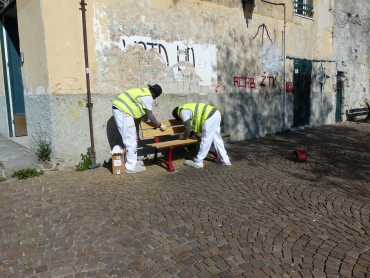 Migranti volontari in piazza Remondini