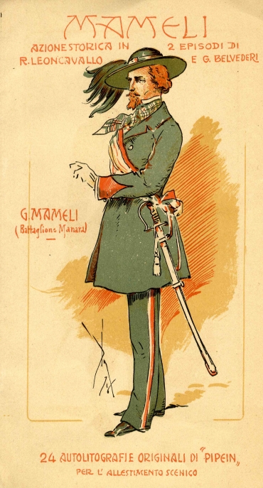 uno dei bozzetti originali per l'opera di Leoncavallo