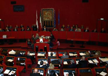 La Sala Rossa del Consiglio comunale