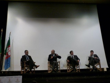 Marco Doria, Fabrizio Curcio, Giovanni Toti e Giacomo Giampedrone