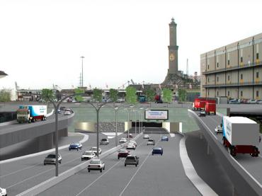 render del progetto per il tunnel sottomarino