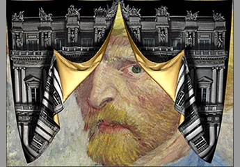 quadro di Van Gogh proiettato sulla facciata di Palazzo Ducale