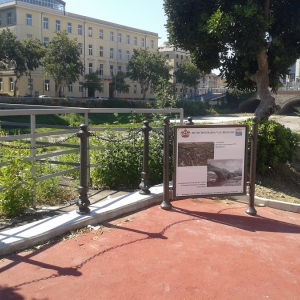 pannello con evoluzione storico-urbanistica ponte S. Agata