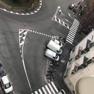 Piazza Guicciardini e nuova segnaletica orizzontale