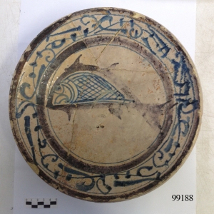 Tunisia, secolo XII, Piatto, ceramica (dal sito delle case degli Embriaci)