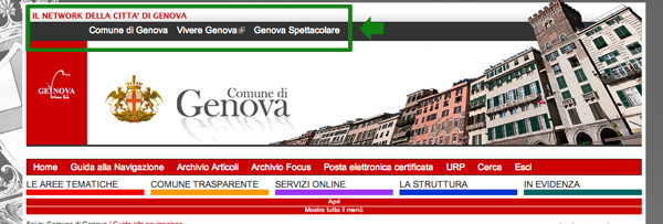 immagine del banner con menu network