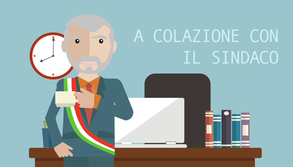 avavtar sindaco bucci con tazzina da caffè